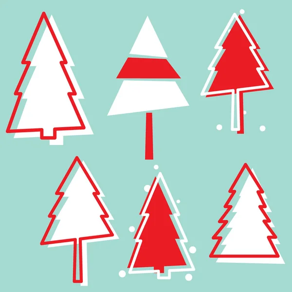 Kerstkaart met kerstboom, vectorillustratie — Stockvector