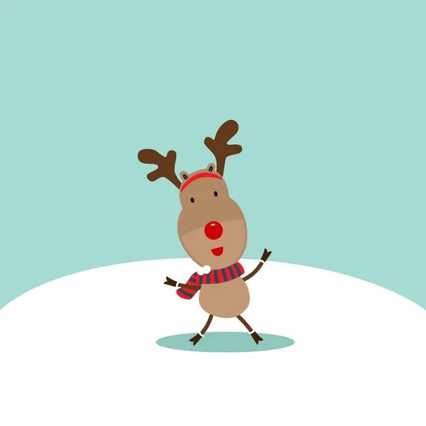 Fond de Noël de vacances avec des rennes. Illustration vectorielle — Image vectorielle