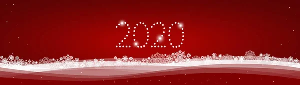 Carte de voeux de Noël 2020. Fond de Noël avec Happy Ne — Image vectorielle