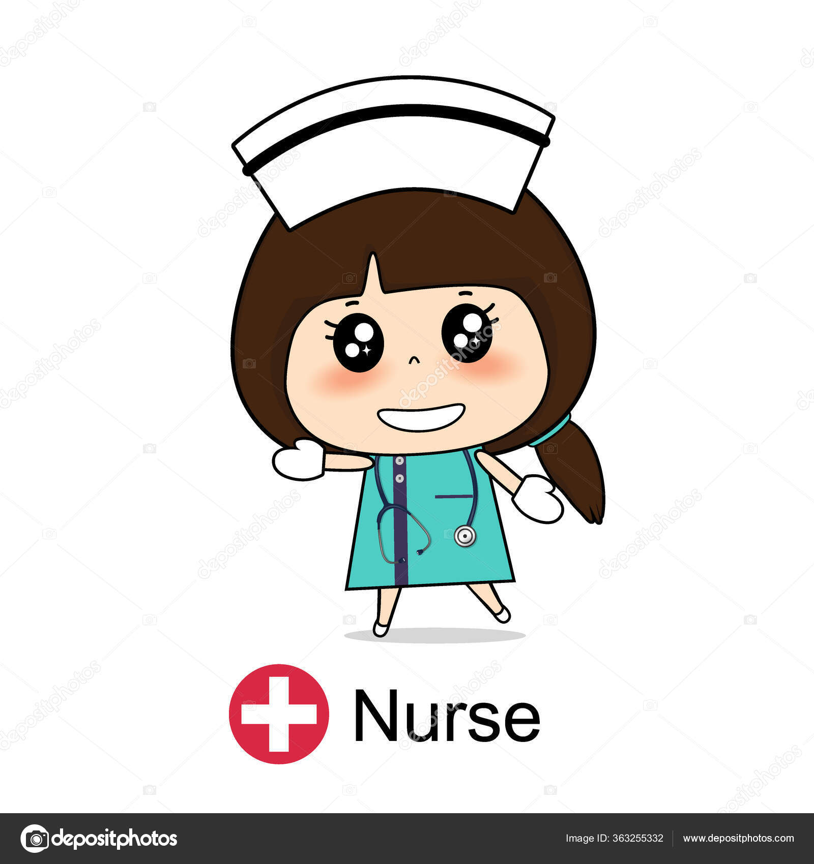 Personagem de médica enfermeira de desenho animado coisas médicas