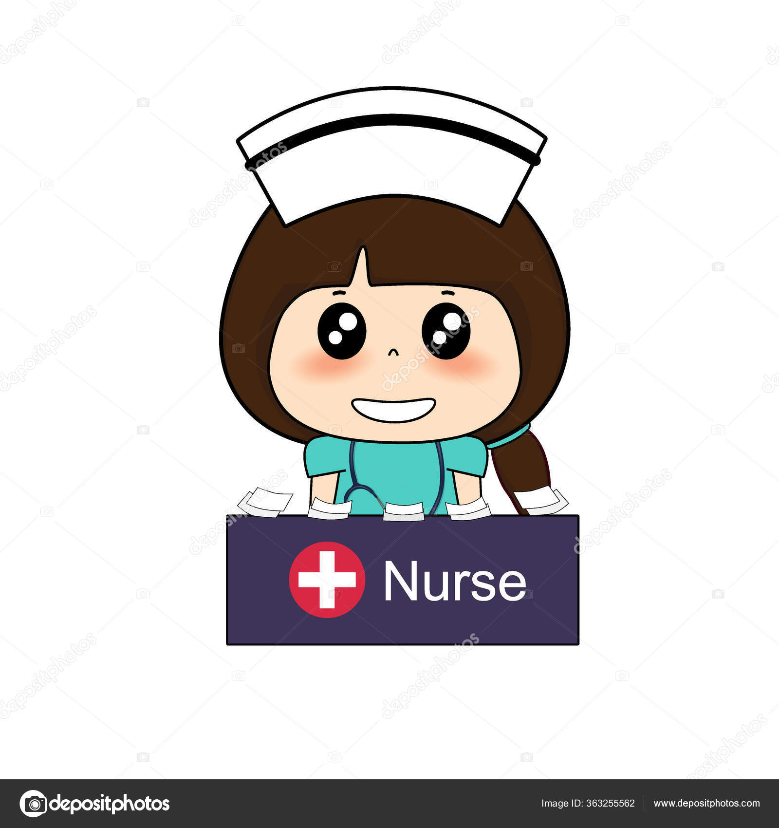 Enfermeira Médicos Personagem De Desenho Animado Dia Do Trabalho