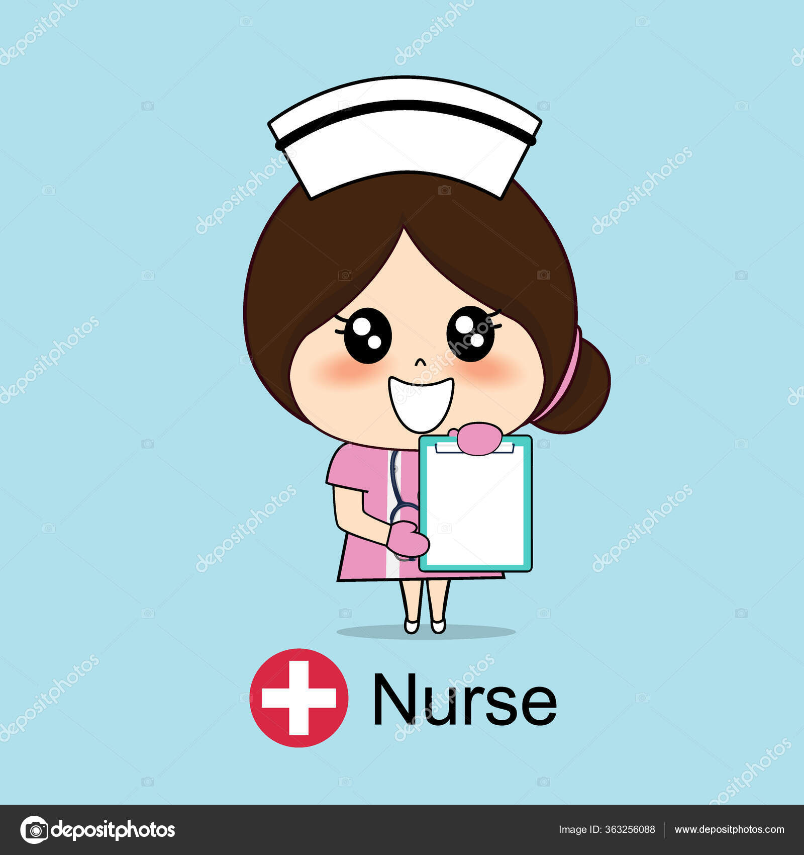 Personagem Desenhos Animados Enfermeira Design Trabalhador Médico