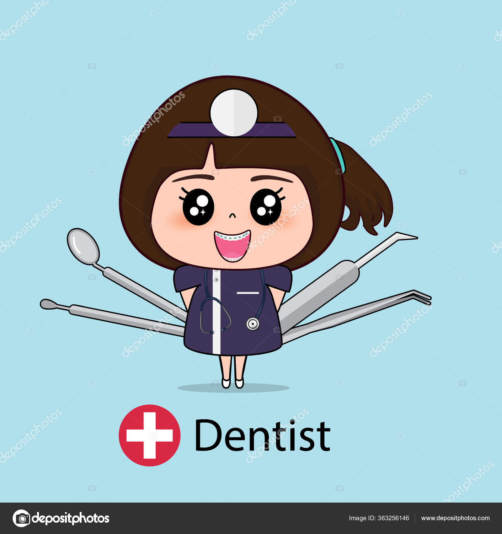 Dentista Desenho Dos Desenhos Animados Dentista Médico Trabalhador Conceito  Médico imagem vetorial de jannystockphoto© 363254884
