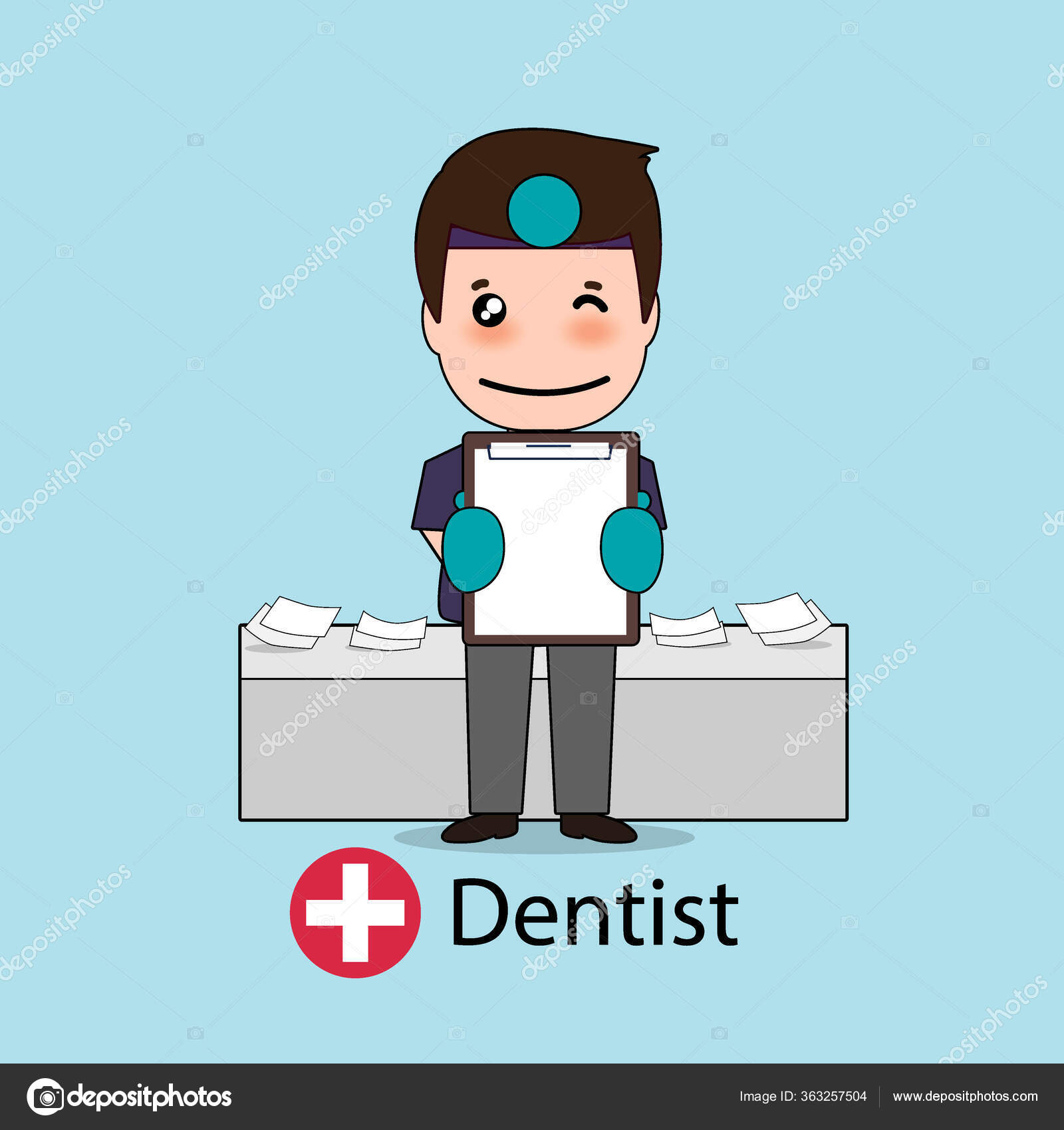 Dentista Desenho Dos Desenhos Animados Dentista Médico Trabalhador