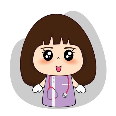 Diş hekimi, çizgi film karakteri, dişçi tasarımı, tıp çalışanı, tıbbi konsept. Vektör illüstrasyon tasarımı.