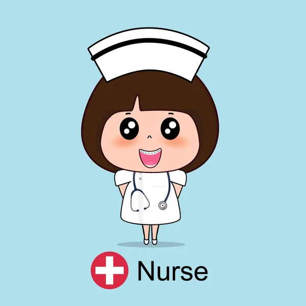 Personaje Dibujos Animados Enfermera Diseño Trabajador Médico Concepto Médico Diseño — Vector de stock
