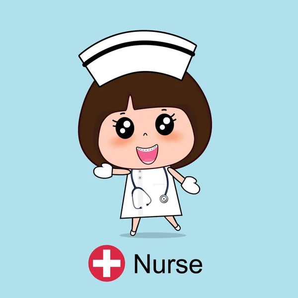 Cartoon Character Nurse Design Medical Worker Medical Concept Vector Illustration — Stock Vector