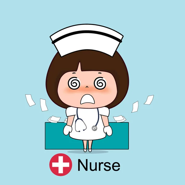 Cartoon Character Nurse Design Operaio Medico Concetto Medico Progettazione Illustrazione — Vettoriale Stock