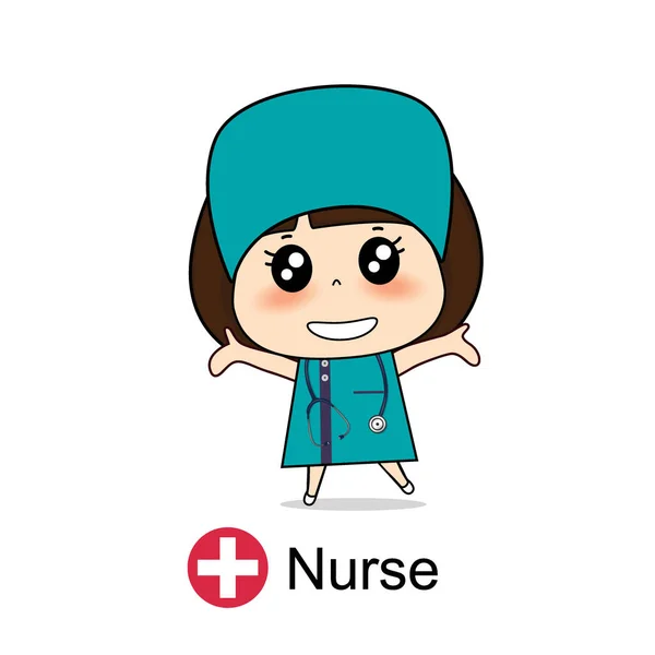 Enfermeira Médicos Personagem De Desenho Animado Dia Do Trabalho