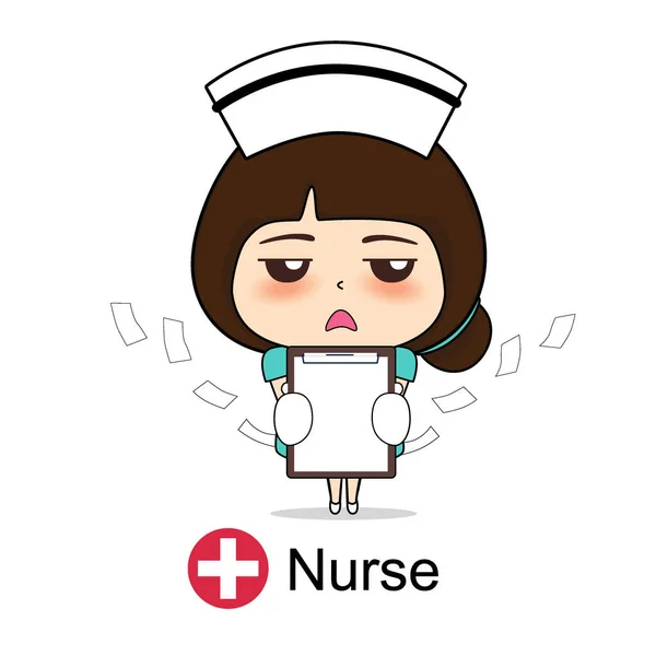 Cartoon Character Nurse Design Operaio Medico Concetto Medico Progettazione Illustrazione — Vettoriale Stock