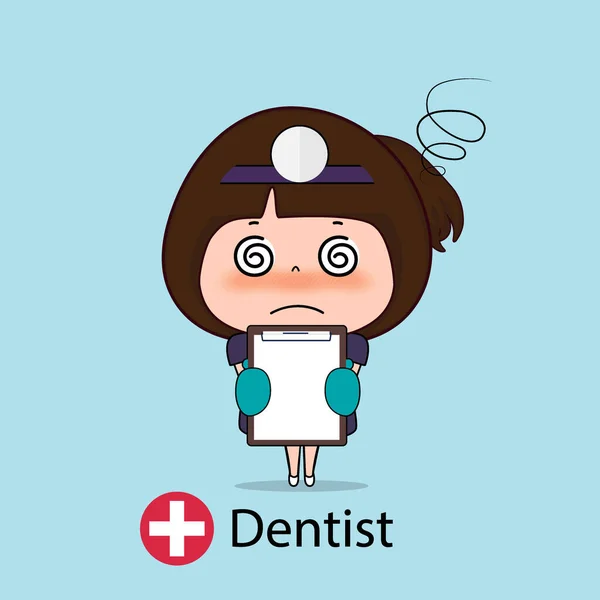 Zahnarzt Zeichentrickfigur Dentist Design Medizinisches Fachpersonal Medizinisches Konzept Vektor Illustrationsdesign — Stockvektor