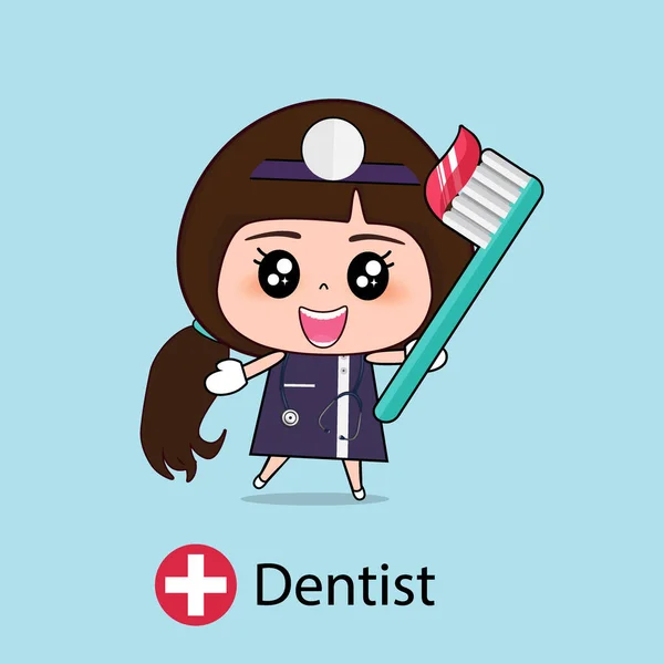 Dentist Cartoon Character Dentist Design Medical Worker Medical Concept Vector — Stock Vector