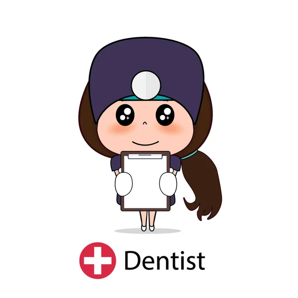 Diş Hekimi Çizgi Film Karakteri Dişçi Tasarımı Tıp Çalışanı Tıbbi — Stok Vektör