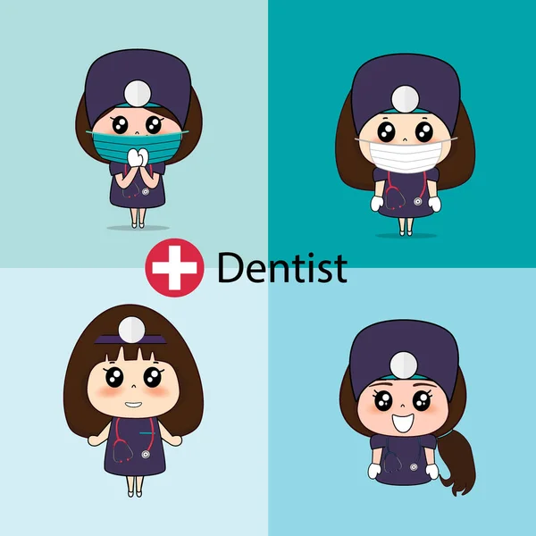 Dentist Cartoon Character Dentist Design Medical Worker Medical Concept Vector — Stock Vector