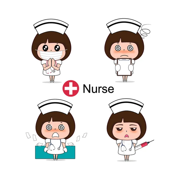 Personagem Desenhos Animados Enfermeira Design Trabalhador Médico Conceito Médico Desenho — Vetor de Stock