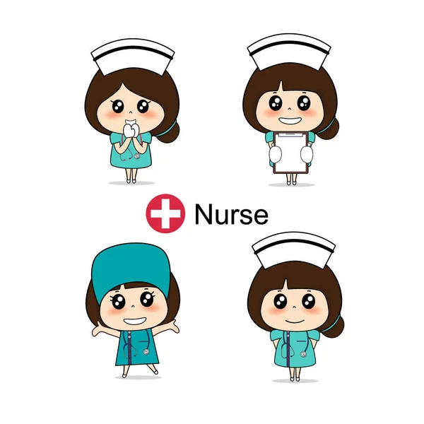 Cartoon Character Nurse Design Operaio Medico Concetto Medico Progettazione Illustrazione — Vettoriale Stock