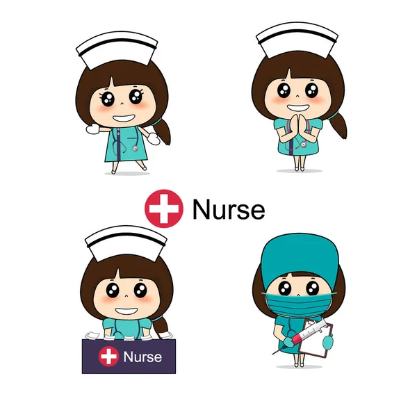 Conjunto de personagens de desenhos animados de médico. conceito