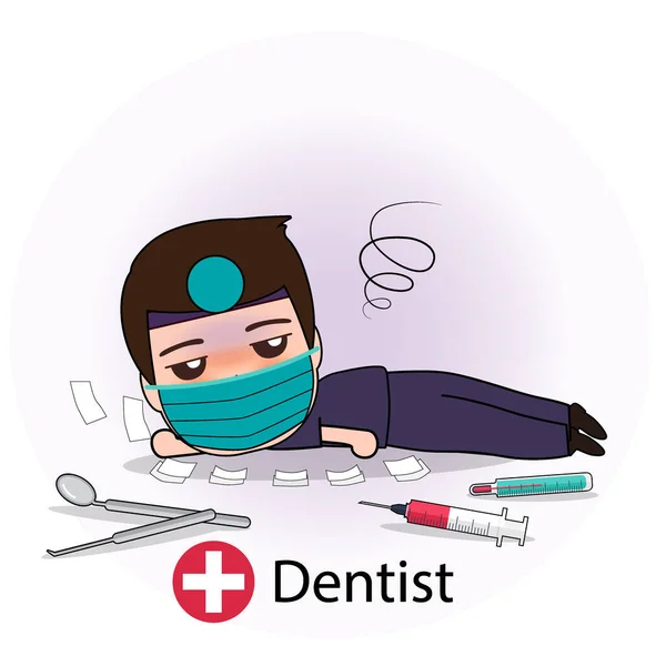 Dentysta Postać Kreskówki Dentysta Design Pracownik Medyczny Koncepcja Medyczna Ilustracja — Wektor stockowy