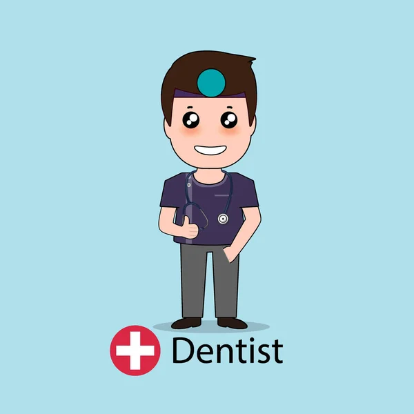 Dentist Cartoon Character Dentist Design Medical Worker Medical Concept Vector — Stock Vector