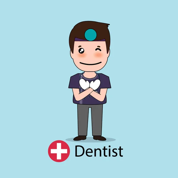 Dentista Cartoon Character Dentist Design Medico Concetto Medico Progettazione Illustrazione — Vettoriale Stock