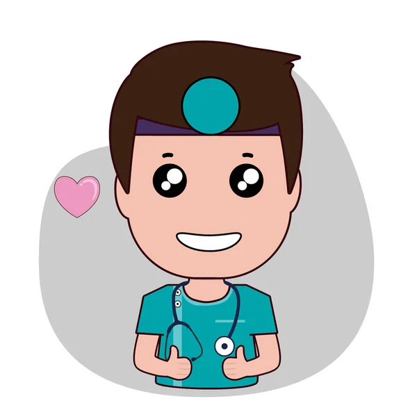 Personagem Desenhos Animados Enfermeira Design Trabalhador Médico