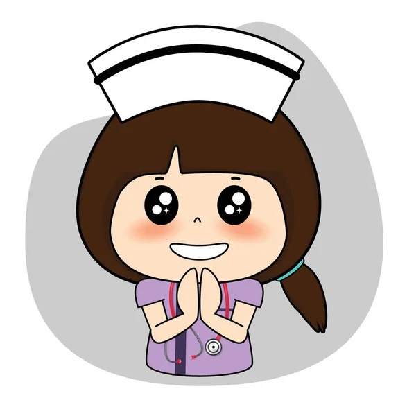 Zeichentrickfigur Krankenschwester Design Medizinisches Personal Medizinisches Konzept Vektor Illustrationsdesign — Stockvektor