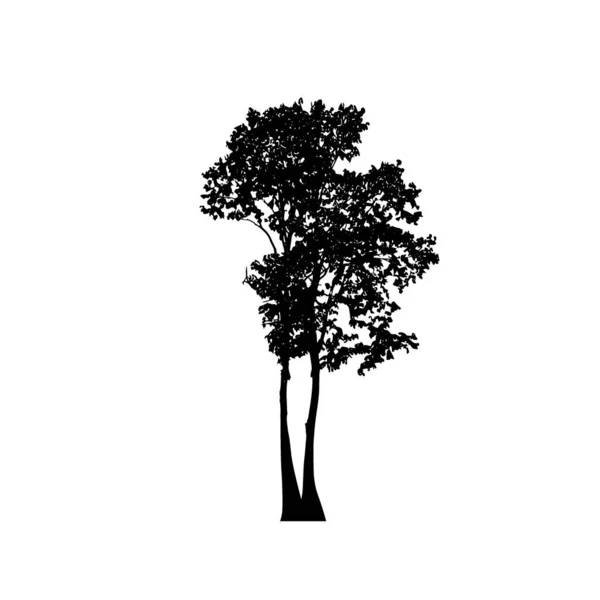 Silhouette Albero Sfondo Bianco Progettazione Illustrazione Vettoriale — Vettoriale Stock