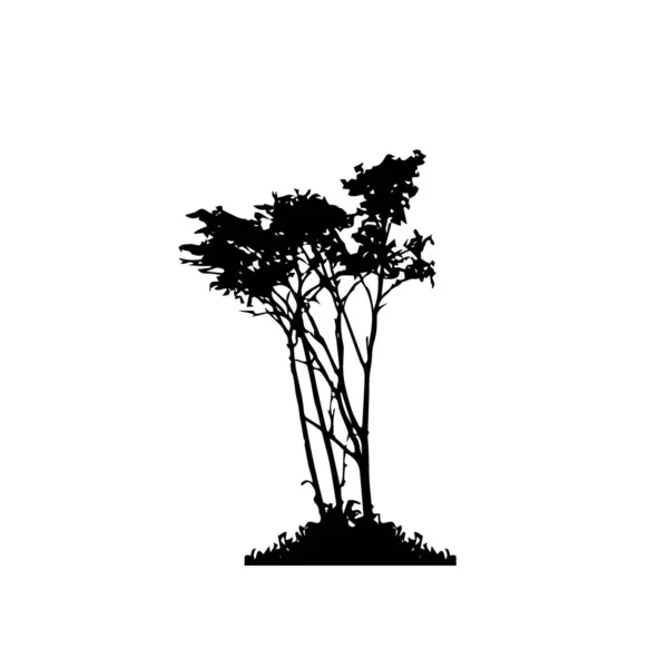白い背景の木のシルエット ベクターイラストデザイン — ストックベクタ