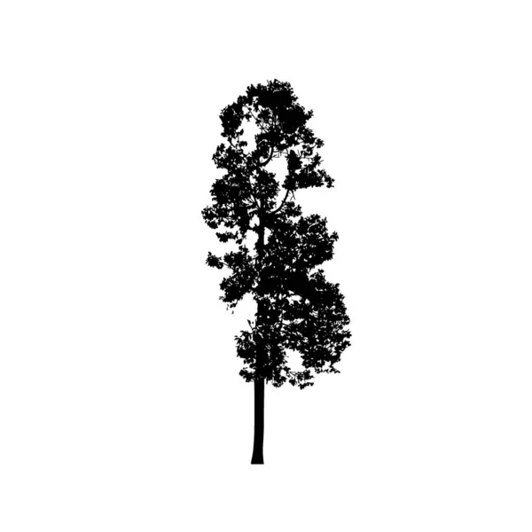Силуети Дерев Білому Тлі Векторний Дизайн Ілюстрації — стоковий вектор