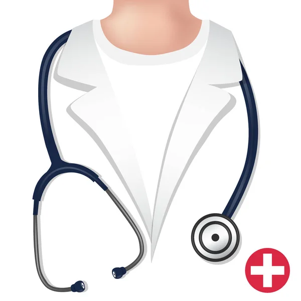 Dokter Met Stethoscoop Medische Achtergrond Vectorillustratie — Stockvector