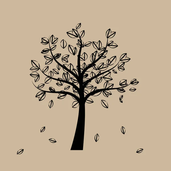 Sylwetki Drzew Abstrakcyjne Drzewo Ilustracja Wektora — Wektor stockowy