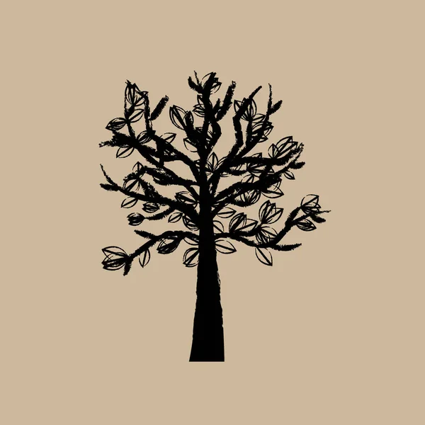 Trädsilhuetter Abstrakt Träd Vektorillustration — Stock vektor
