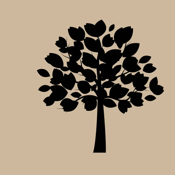 Siluetas Árbol Árbol Abstracto Ilustración Vectorial — Vector de stock