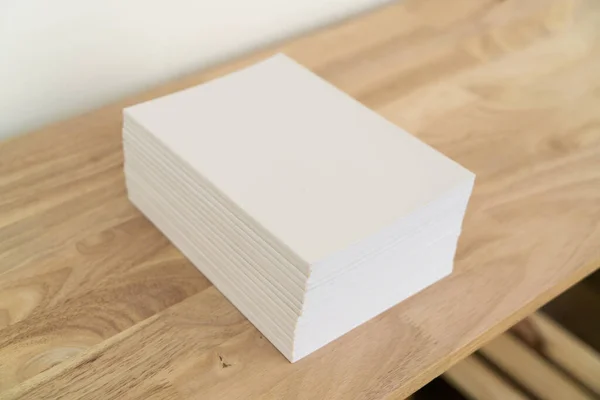 Blanco Catalogus Tijdschriften Boek Mock Hout Achtergrond — Stockfoto