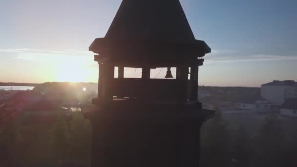 Christliche Holzkirche Dorf Salym Ural Der Region Khanty Mansiysk Orthodoxe — Stockvideo