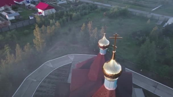 Iglesia Cristiana Madera Pueblo Salym Los Urales Región Khanty Mansiysk — Vídeo de stock