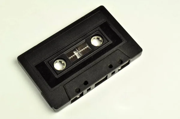 Czarny kaseta magnetofonowa — Zdjęcie stockowe