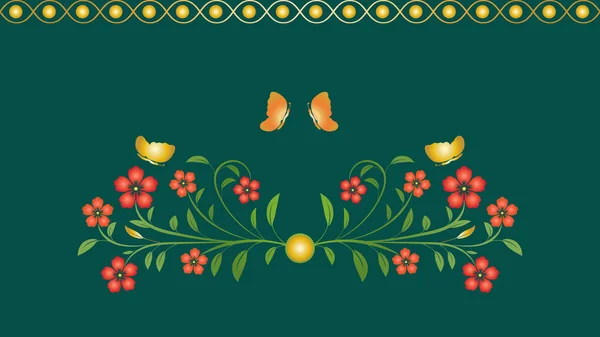 Цветочный узор, орнамент бабочки — стоковый вектор