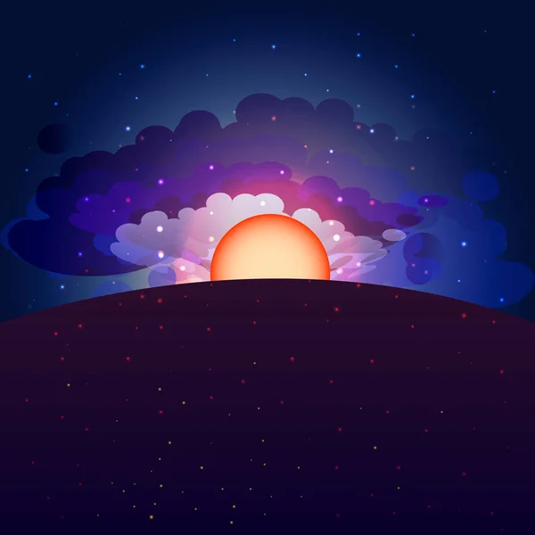 Matin ciel lever de soleil fond — Image vectorielle