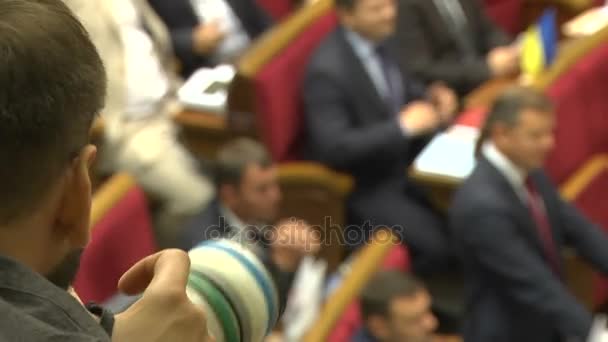 Yardımcısı hall of Verkhovna Rada. 15.09.2017 Ukrayna, Kiev — Stok video