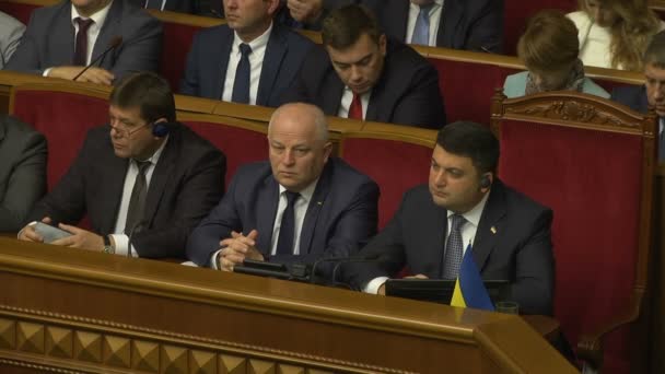 Ställföreträdande hall av Verchovna Rada. 15.09.2017 Ukraina, Kiev — Stockvideo