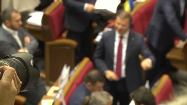 Yardımcısı hall of Verkhovna Rada. 15.09.2017 Ukrayna, Kiev — Stok video