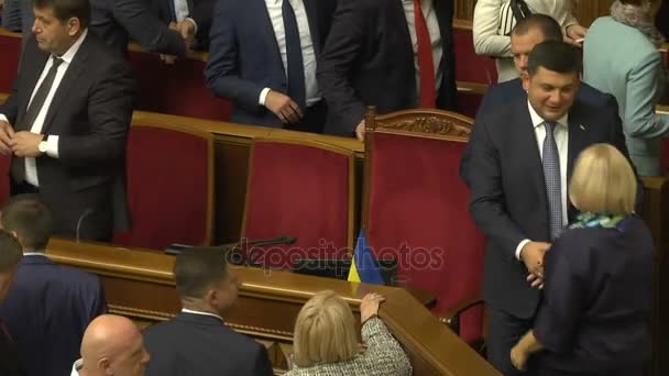 Plaatsvervangend hall van Verkhovna Rada. 15.09.2017 Oekraïne, Kiev — Stockvideo