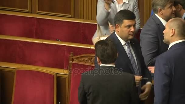 Αναπληρωτής hall από Verkhovna Rada. 15.09.2017 Ουκρανία, Κίεβο — Αρχείο Βίντεο