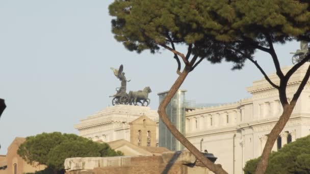 Famosa "Altare della Patria" em Roma, Itália — Vídeo de Stock