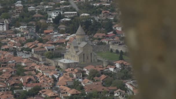 Panoramisch uitzicht van Mtskheta, Georgië. — Stockvideo