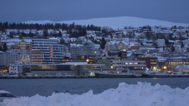 Vue du soir dans le Tromso, Norvège — Video