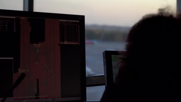 Control tower at the airport. Kyiv, Ukraine 16.11.2019 — Stock Video