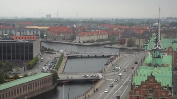 Cidade linda skyline. Copenhaga, Dinamarca. 01.12.2019 — Vídeo de Stock