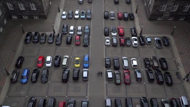 Puste parkingi, widok z powietrza — Wideo stockowe